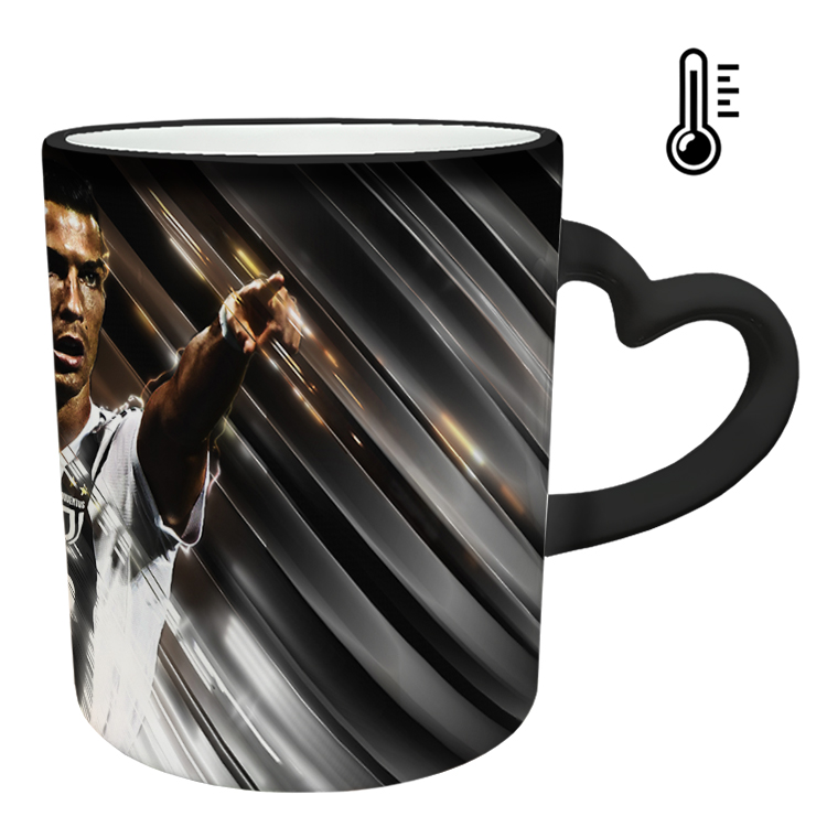 ماگ حرارتی مدل دسته قلبی طرح رونالدو کد 113