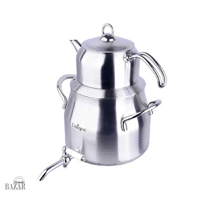 کتری و قوری استیل 5 لیتر شیردار یونیک کد 7275