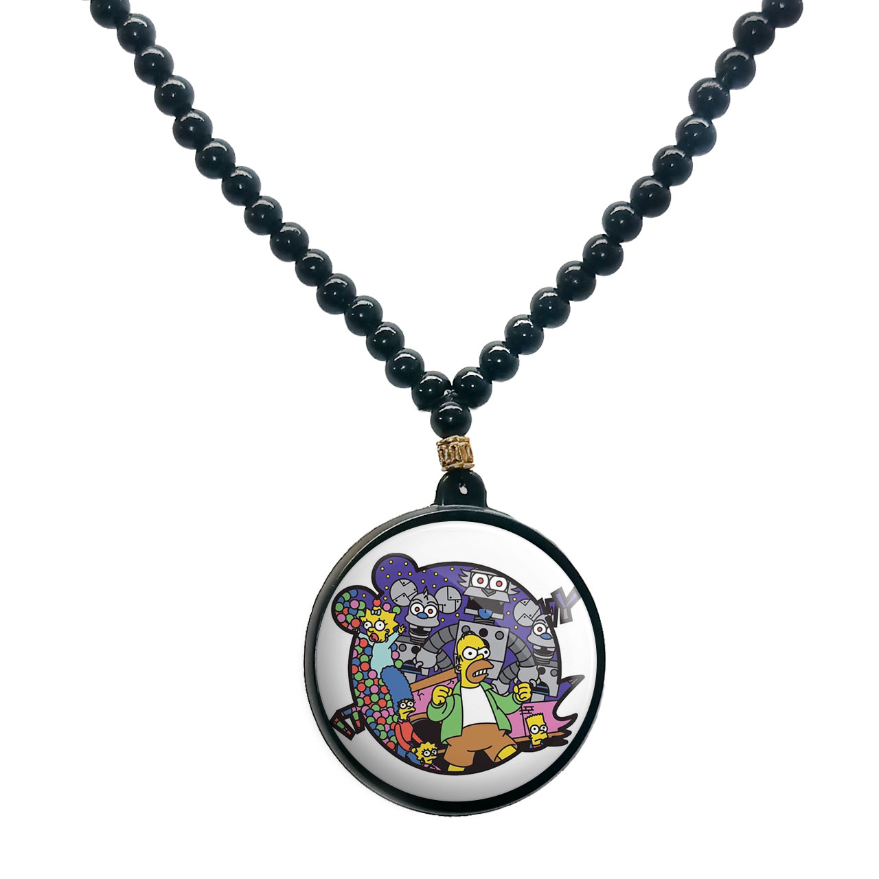 گردنبند پرمانه طرح سیمپسون ها کد pmd.21170 مدل دو طرفه