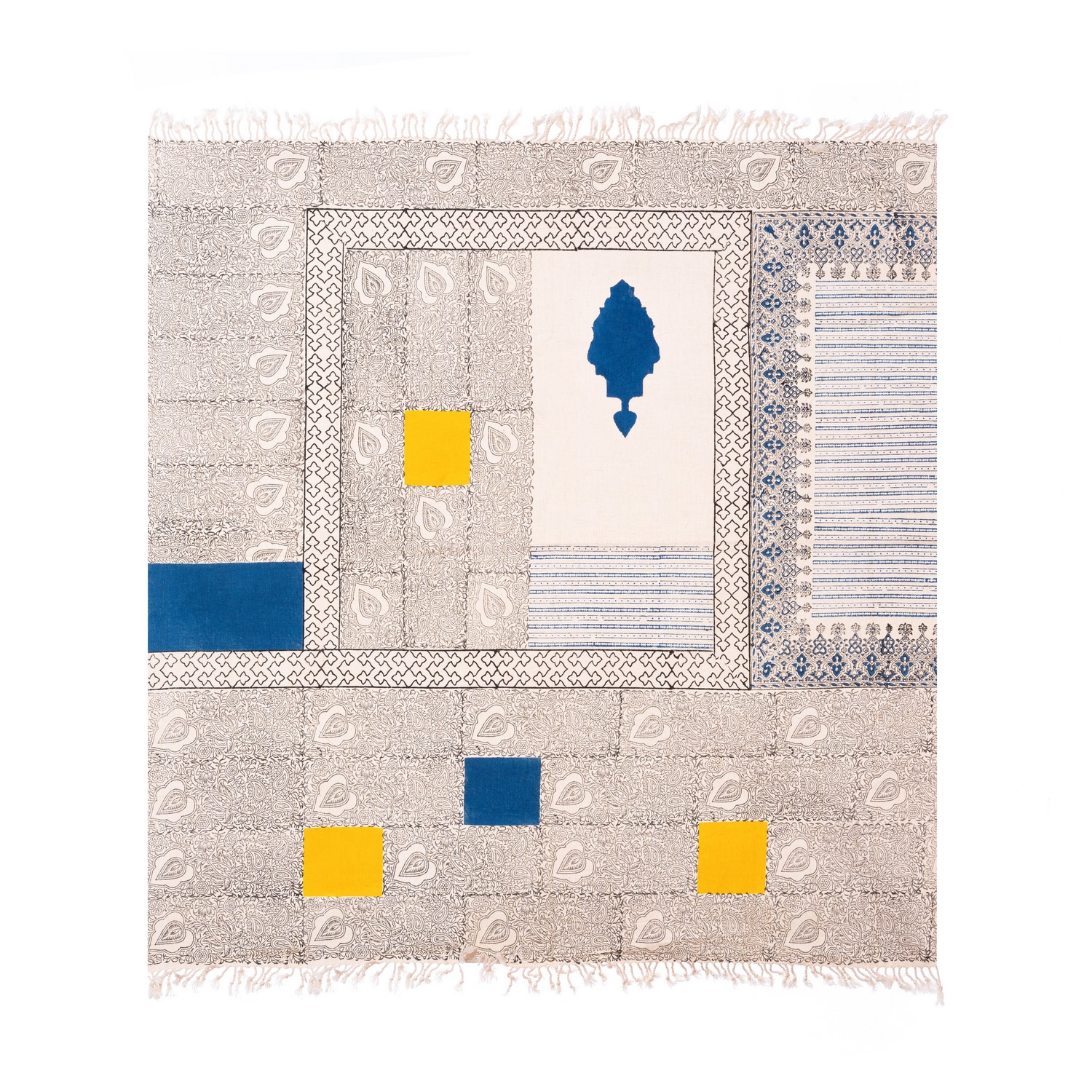 رومیزی چاپ دستی مدل کاشی ایلخانی