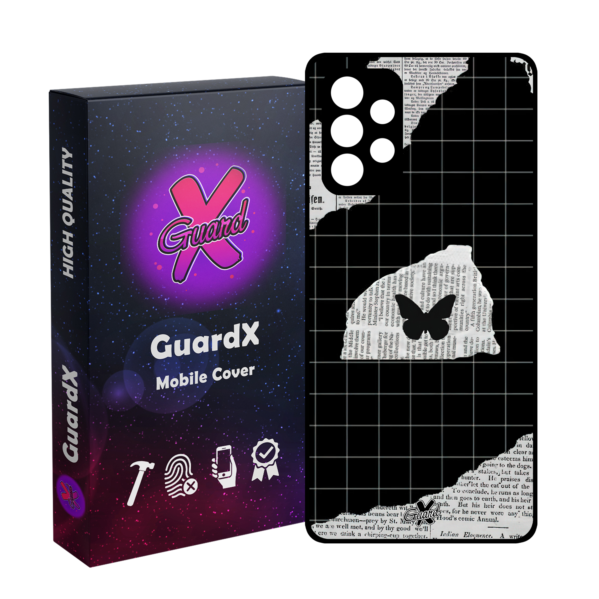 کاور گارد ایکس طرح پروانه مدل Glass10533 مناسب برای گوشی موبایل سامسونگ Galaxy A13 4G