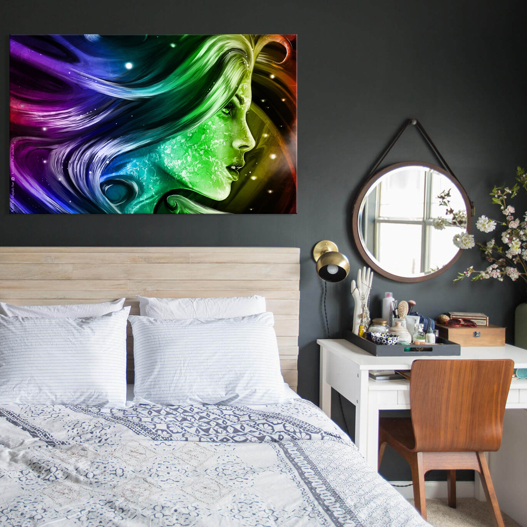 تابلو شاسی طرح دختر مدل انتزاعی کد87HZ