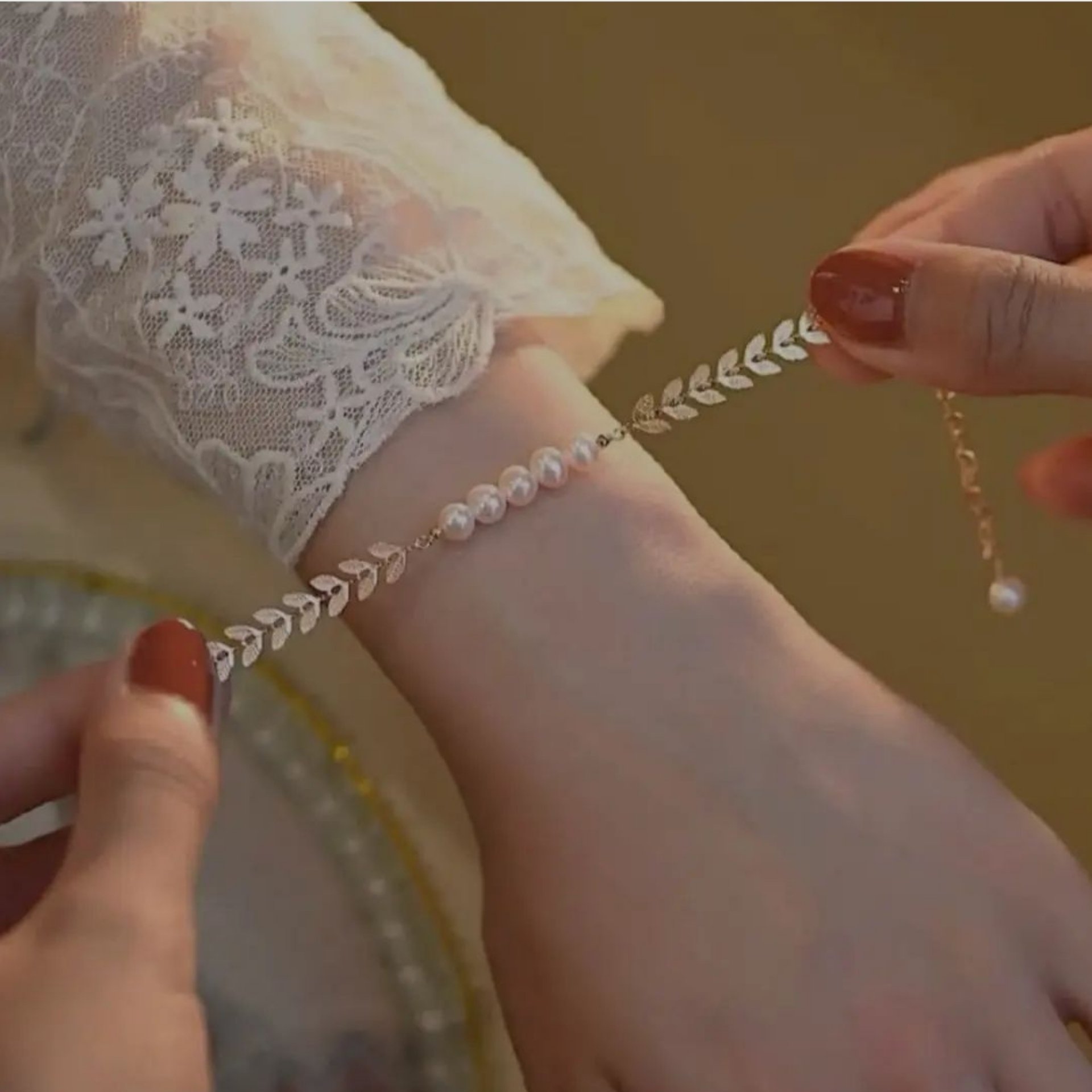 دستبند استیل مرواریدی پرورشی کد 548 