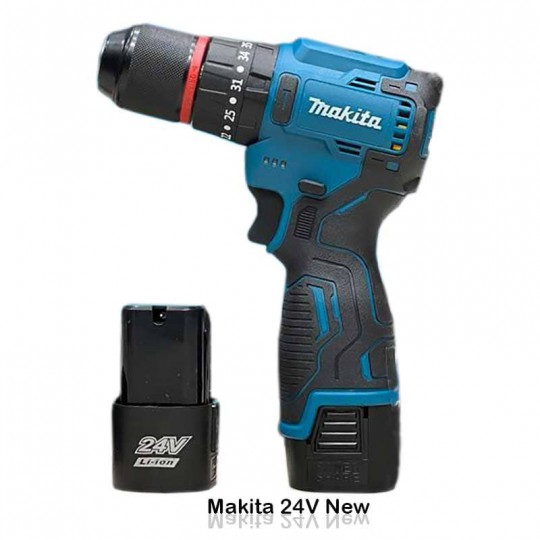 دریل شارژی 24 ولت موتور براشلس ماکیتا سه نظام فلزی 24V New