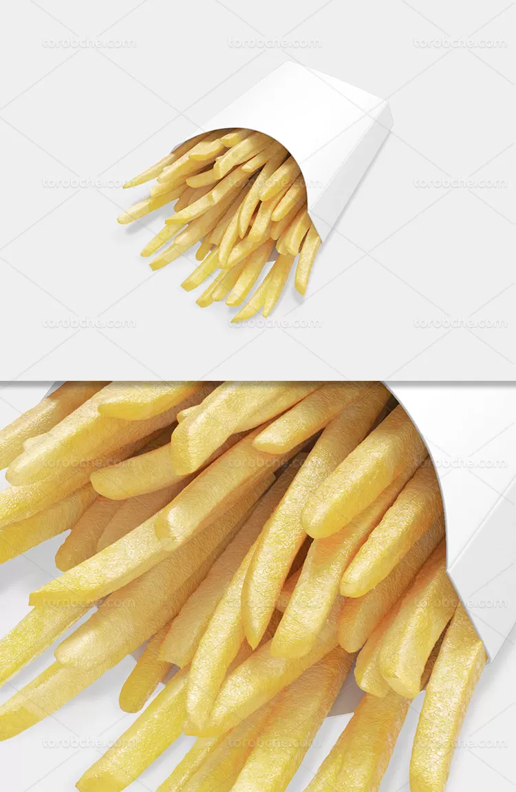 موکاپ سیب زمینی سرخ کرده | گرافیک با طعم تربچه