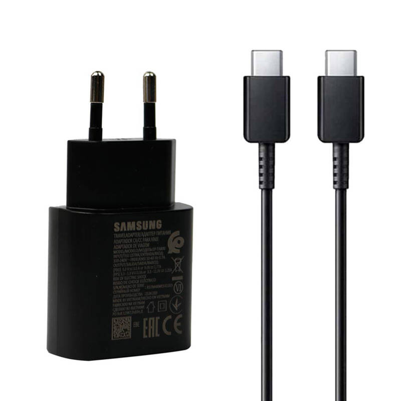 شارژر دیواری فست شارژ اصلی Samsung Note 10 EP-TA800 3A PD 25W   کابل تبدیل تایپ سی