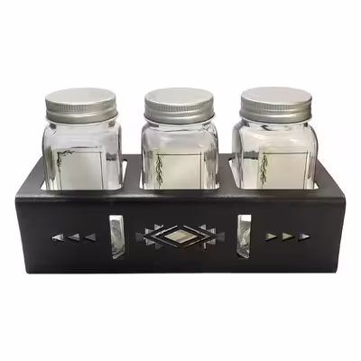 ست جا ادویه سه پارچه مدل A-SP3184 به همراه استند