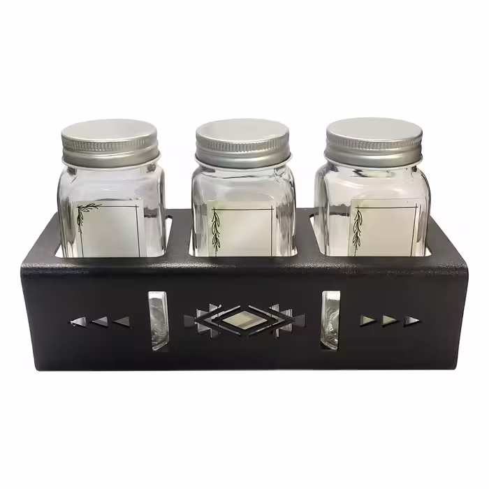 ست جا ادویه سه پارچه مدل A-SP3184 به همراه استند