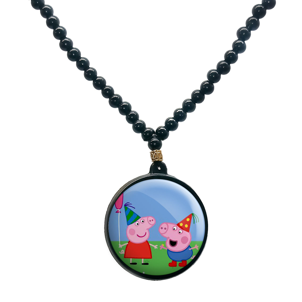 گردنبند پرمانه طرح پپاپیگ کد pmd.1226 مدل دو طرفه