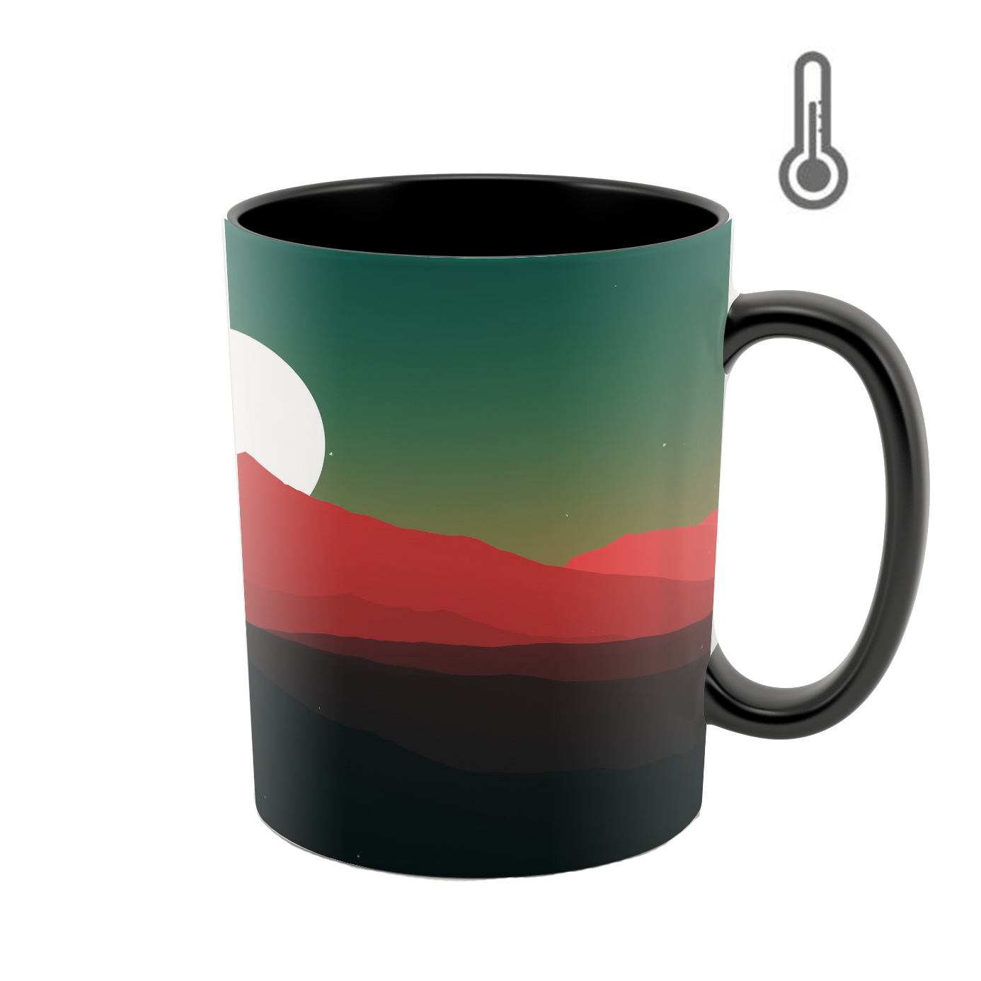 ماگ حرارتی طرح منظره مدل کوه و ماه کد 01