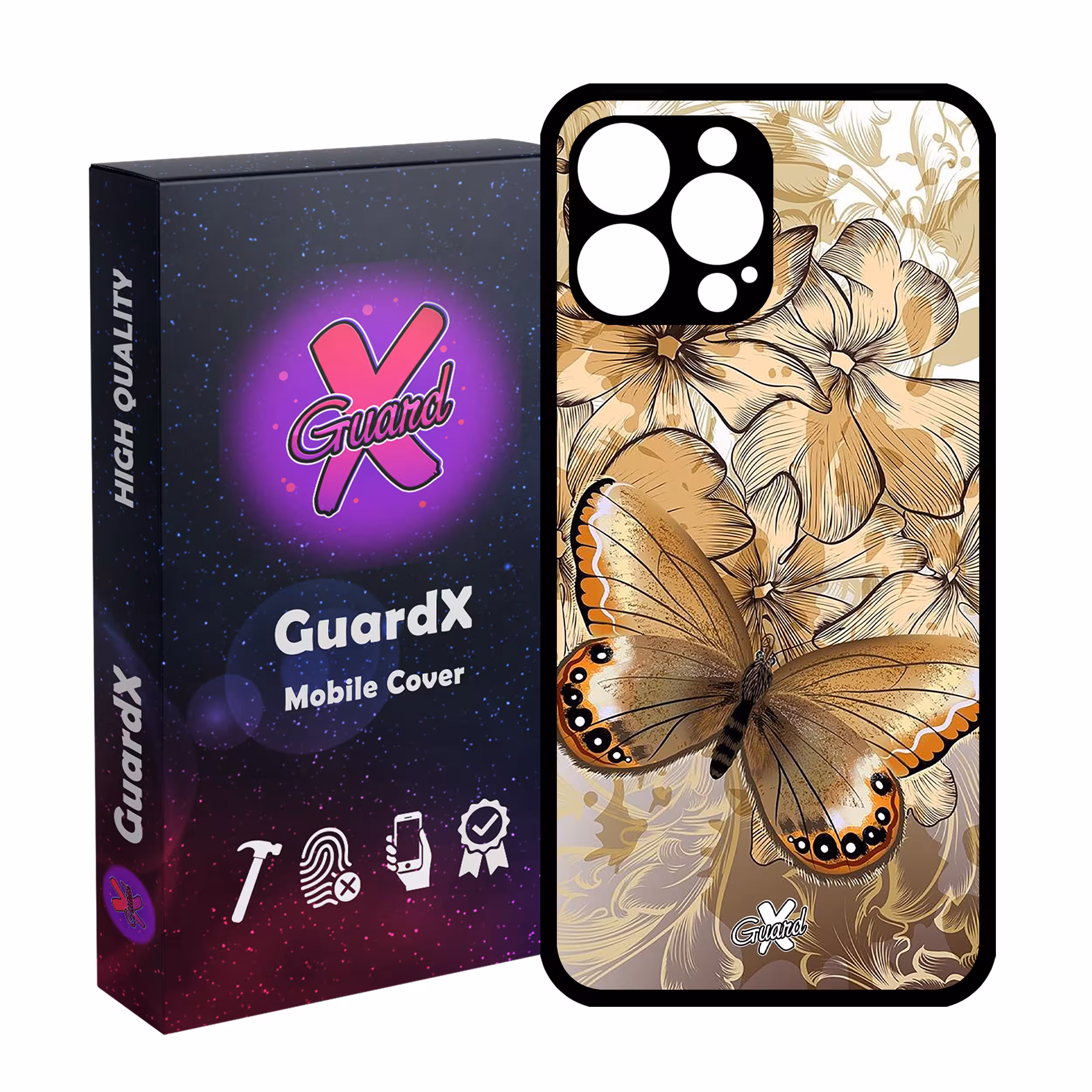 کاور گارد ایکس طرح پروانه مدل Glass10272 مناسب برای گوشی موبایل اپل iPhone 13 Pro Max