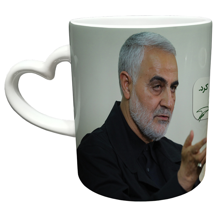 ماگ مدل دسته قلبی طرح سردار سلیمانی کد 25