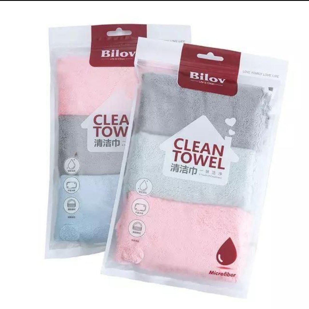 پک 3 عدد دستمال آشپزخانه میکروفایبر حوله ای 