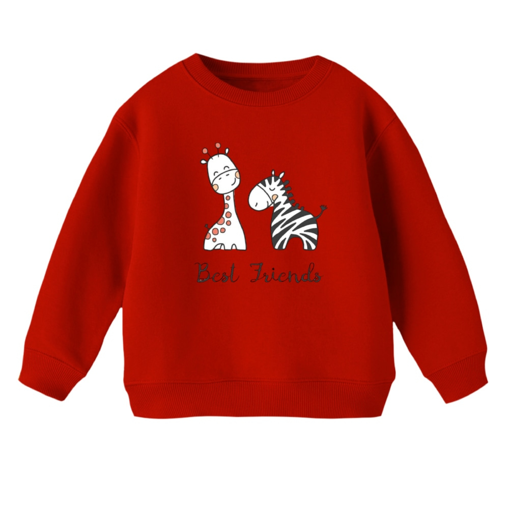 سویشرت بچگانه مدل زرافه کد 29 رنگ قرمز