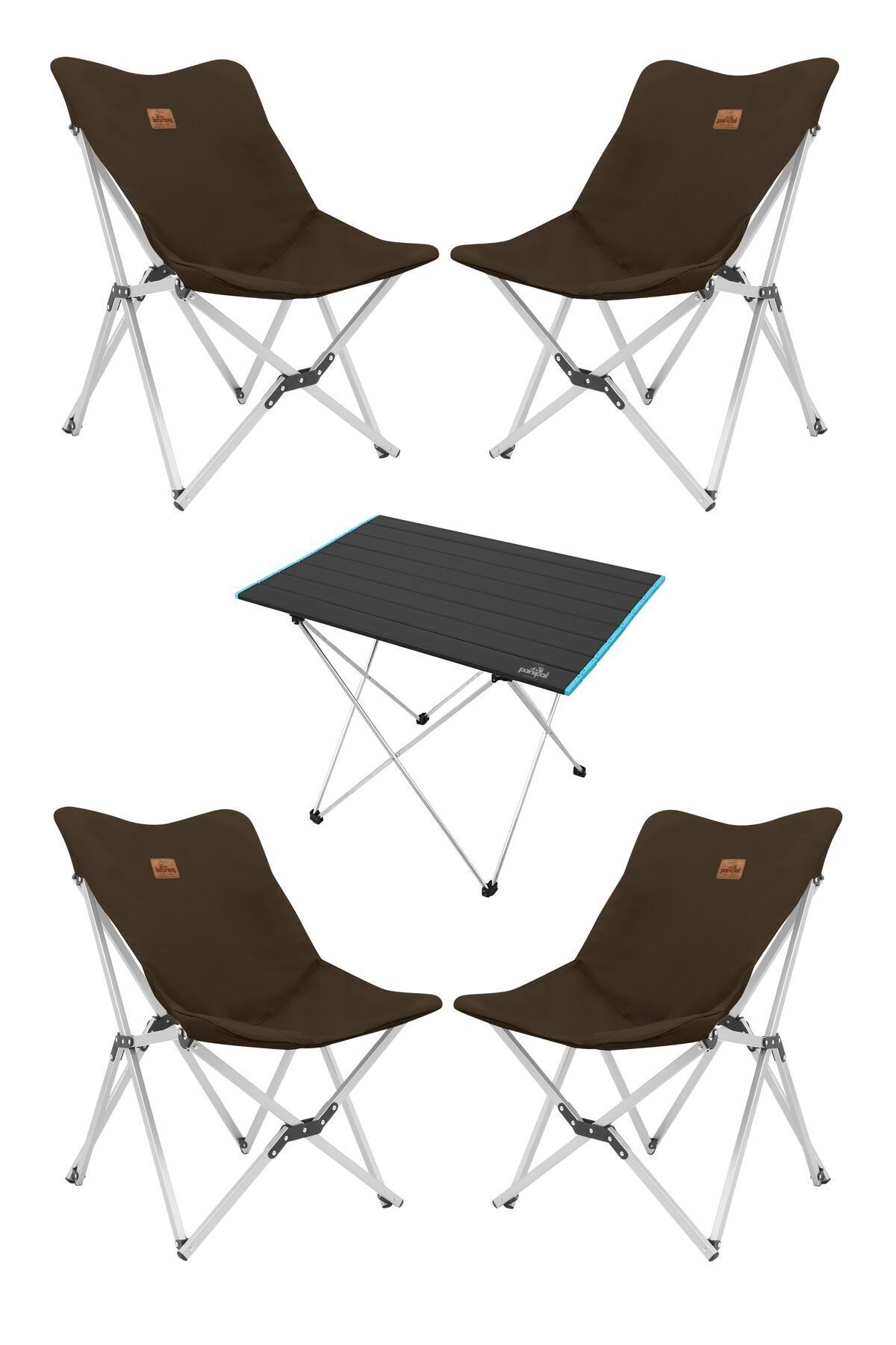 ست میز و صندلی کمپ چند رنگ کمپینگ متوسط ​​آلومینیوم 4 اردوگاه 5 مجموعه TuruncuFil