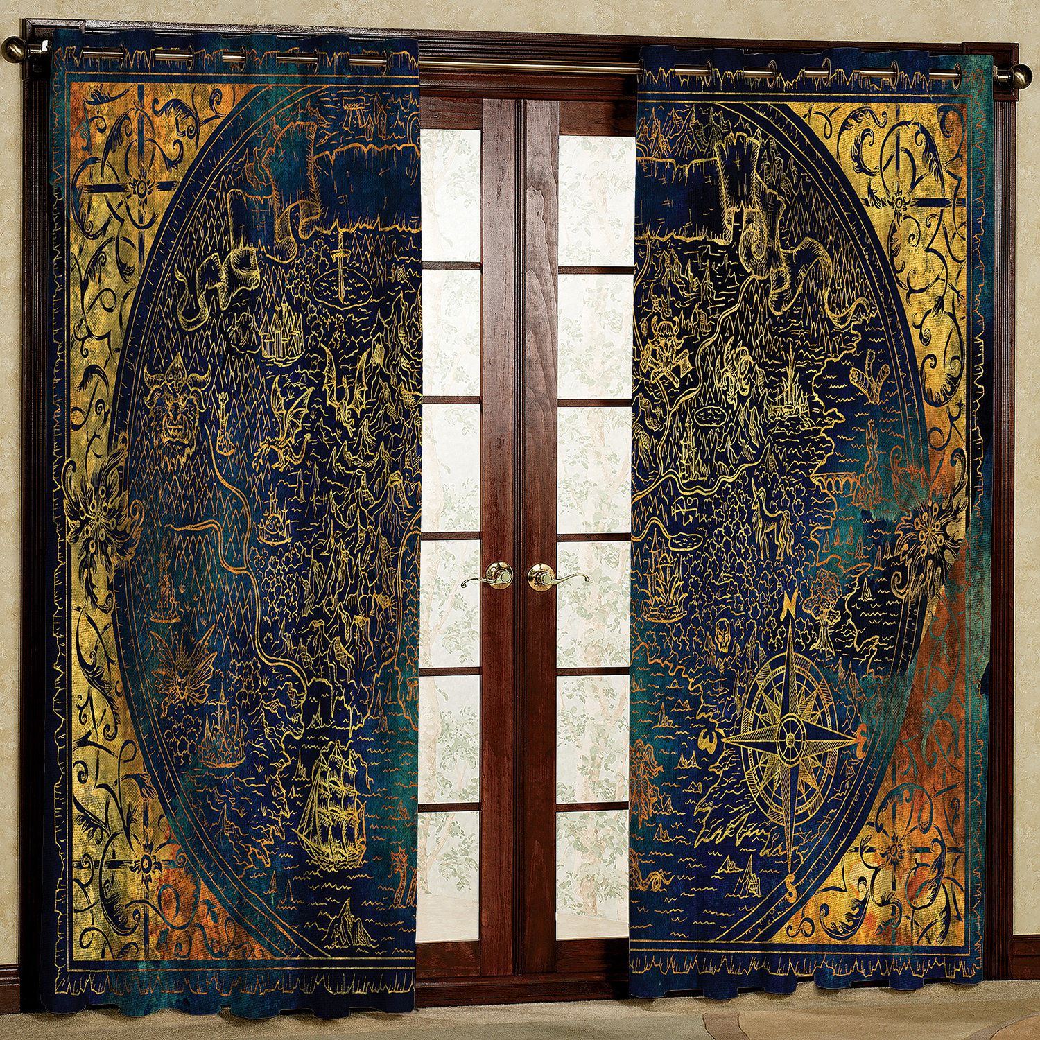 پرده مدل نقشه هازان پانچی کد 2252 سایز 140x200 سانتی متر