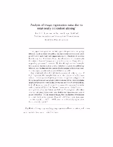 خرید و دانلود نسخه کامل کتاب Stone Tao McGuire - Analysis of image registration noise due to rotationally dependent aliasing