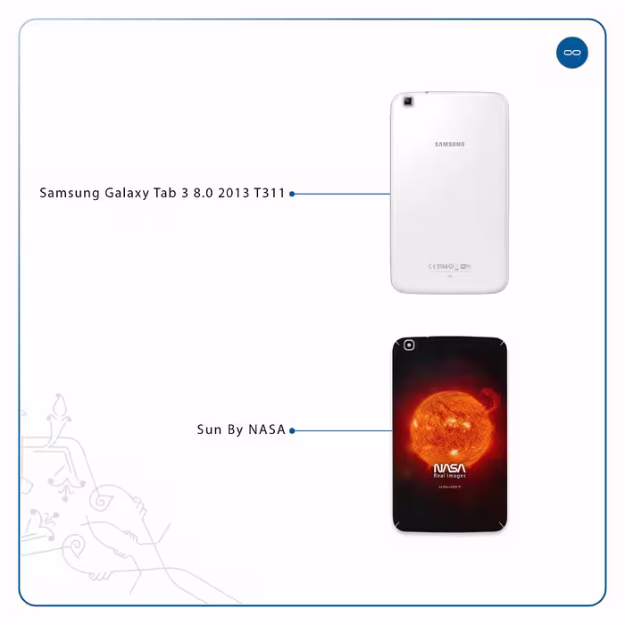 برچسب پوششی ماهوت مدل Sun-By-NASA مناسب برای تبلت سامسونگ Galaxy Tab 3 8.0 2013 T311
