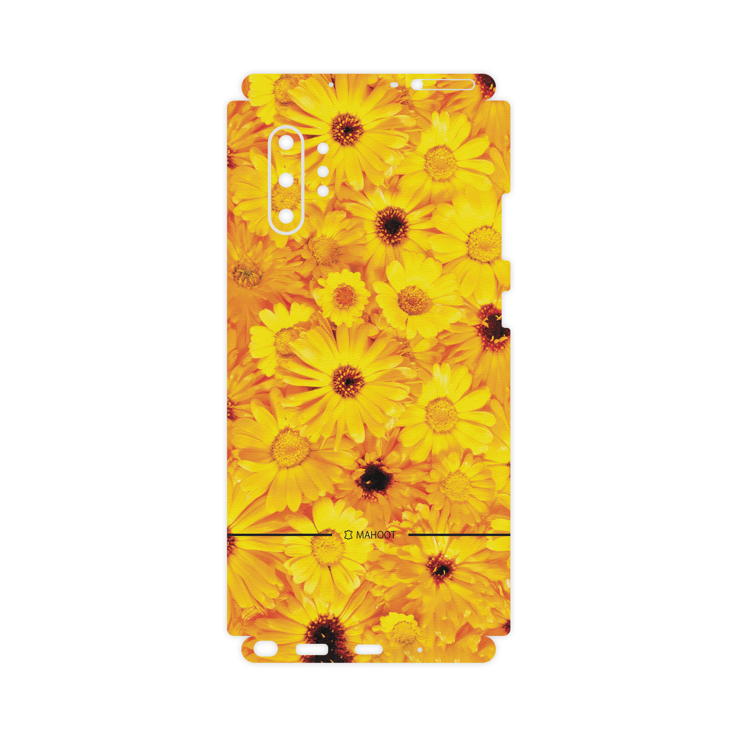 برچسب پوششی ماهوت مدل Full skin-Yellow-Flower مناسب برای گوشی موبایل سامسونگ Galaxy Note10Plus
