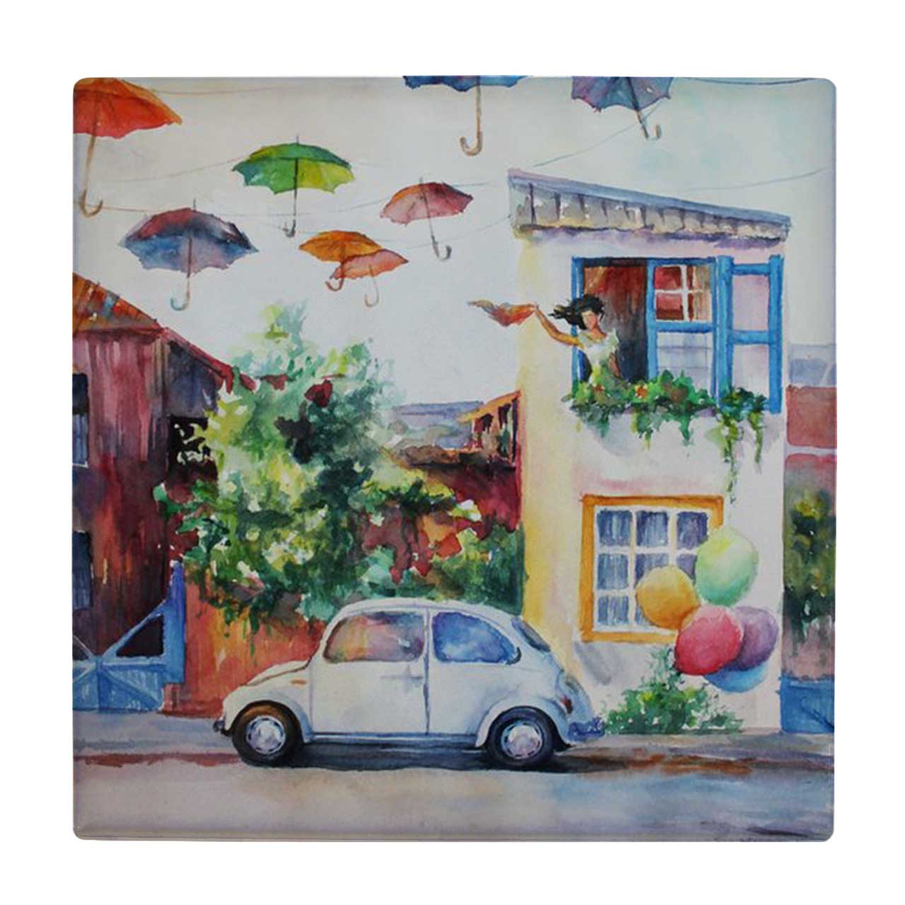  کاشی طرح فولکس و چترها کد wk3282