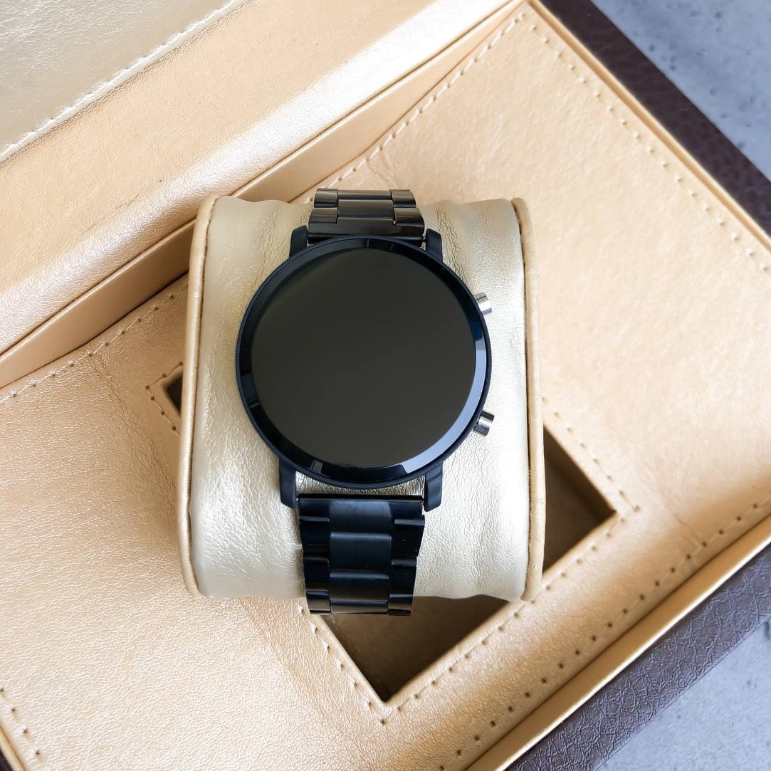 ساعت اسپرت ال ای دی دو کلید بندفلزی مشکی