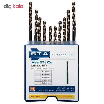 مجموعه 10 عددی مته آهن اس تی ای مدل BIT سایز 8 میلی متر