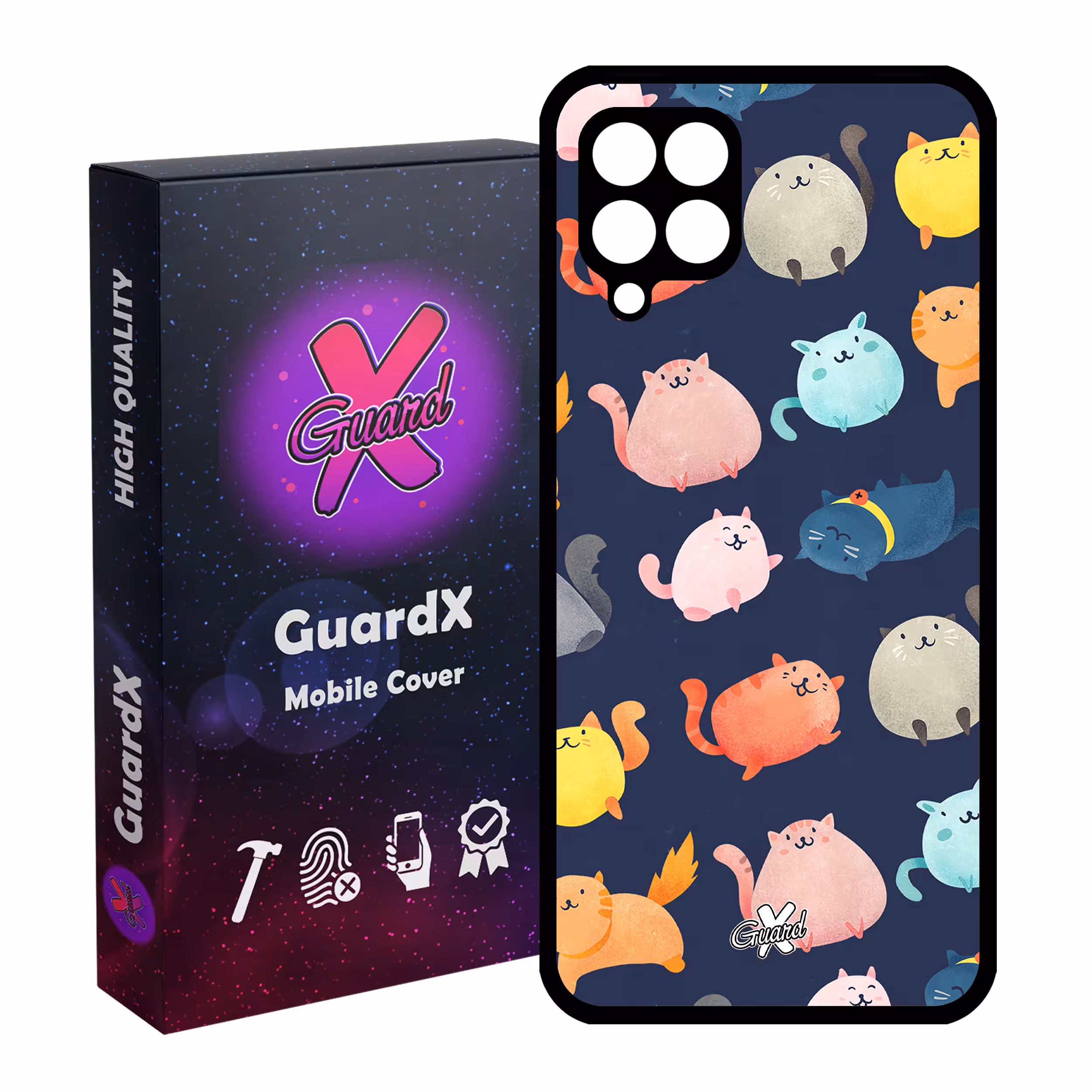 کاور گارد ایکس طرح Cats مدل Glass10173 مناسب برای گوشی موبایل سامسونگ Galaxy A12
