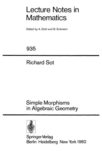 خرید و دانلود نسخه کامل کتاب Simple Morphisms in Algebraic Geometry