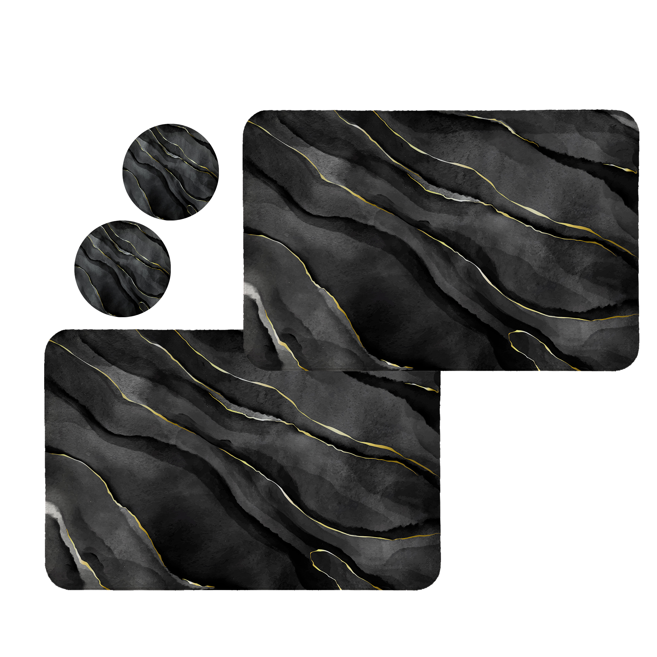 زیربشقابی طرح سنگ کد 8393 مجموعه 2 عددی به همراه زیر لیوانی