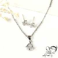 نیمست نگین برگی نقره 925 کد 9127