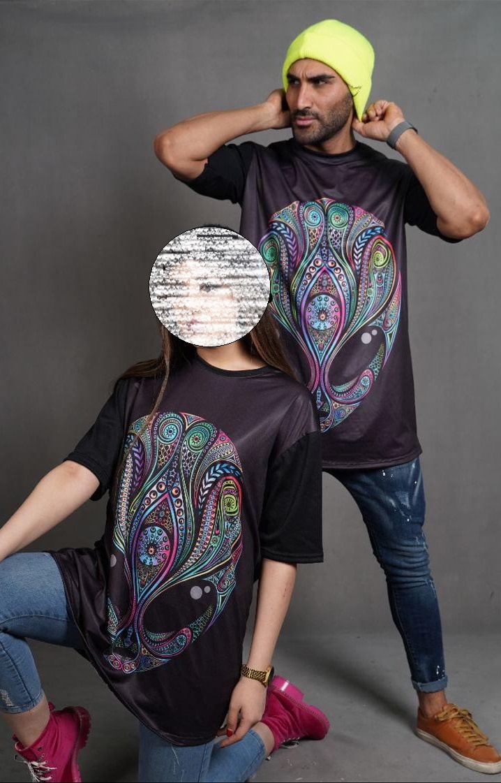 خرید اینترنتی و ارزان تیشرت ست یوفو طرح سنتی رنگ مشکی از رگال من