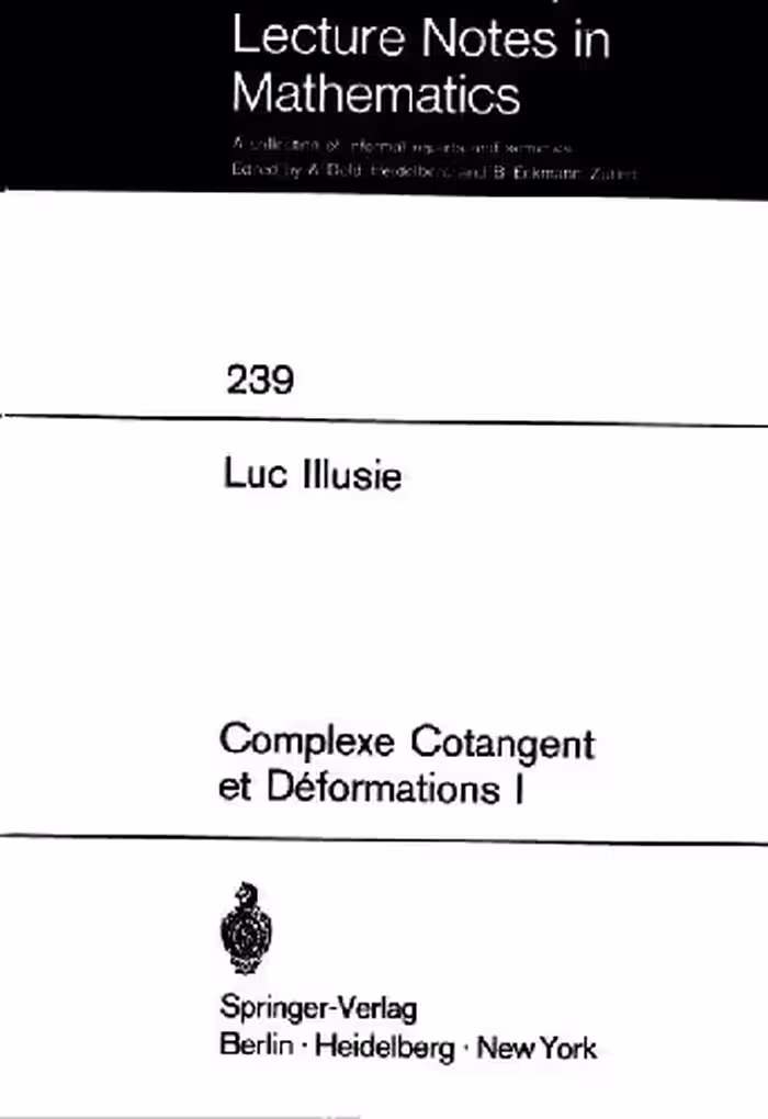 خرید و دانلود نسخه کامل کتاب Complexe cotangent et deformations I