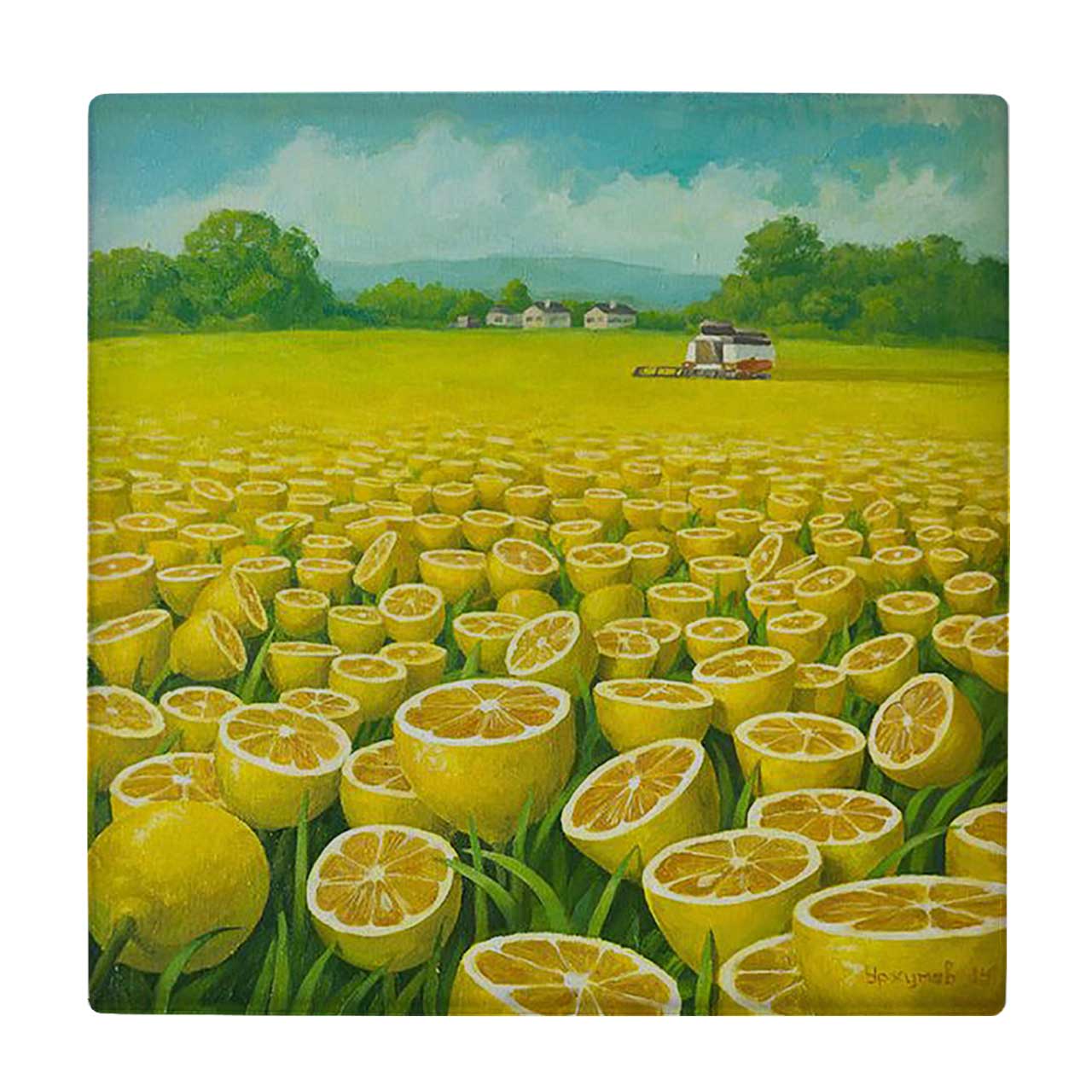  کاشی کارنیلا طرح نقاشی لیمو ترش کد wkk1008