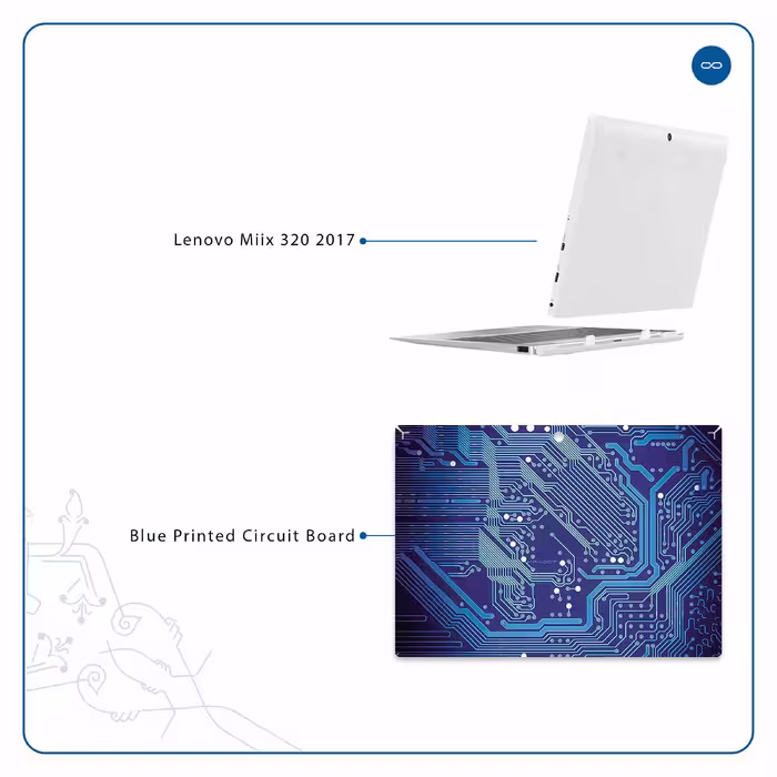 برچسب پوششی ماهوت مدل Blue Printed Circuit Board مناسب برای تبلت لنوو Miix 320 2017