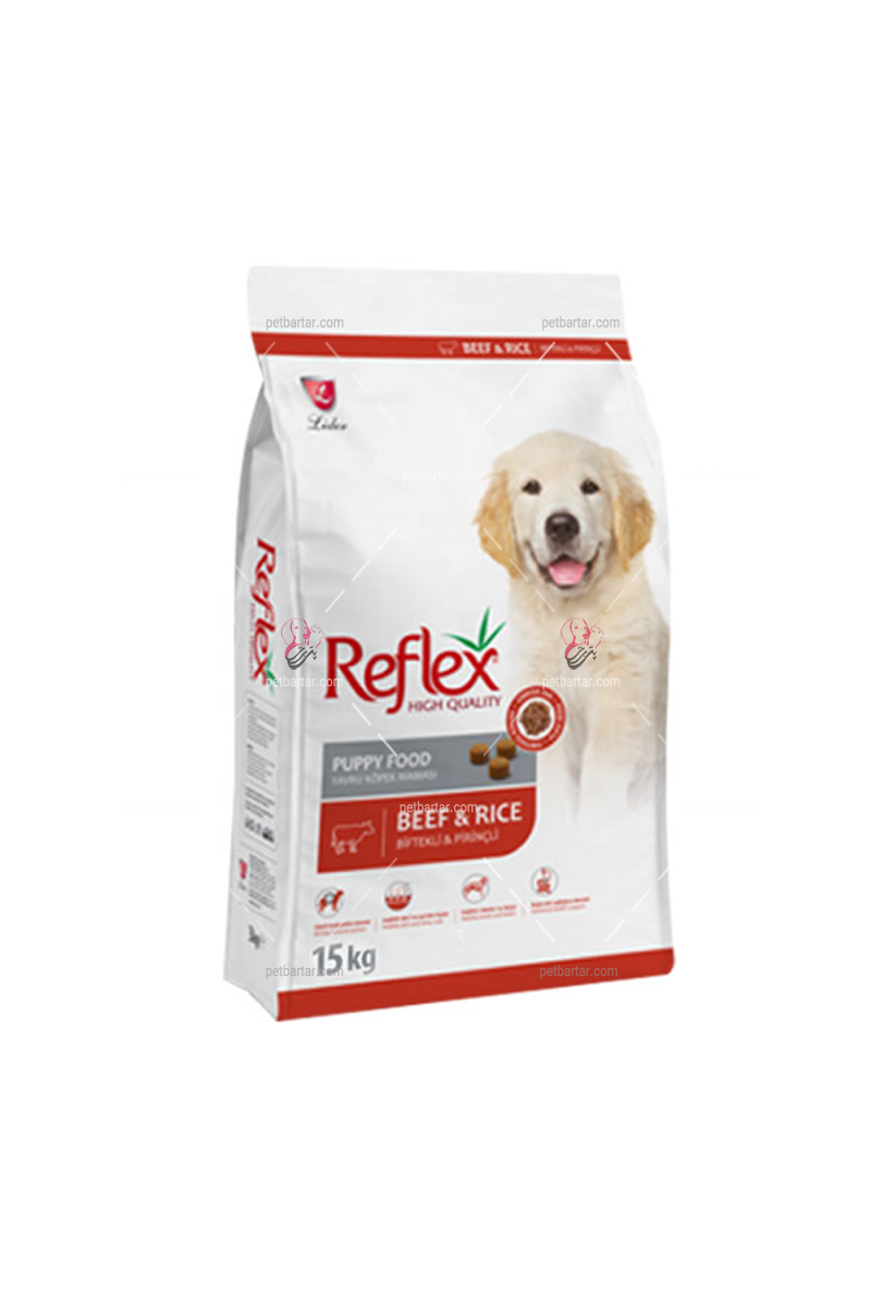 غذای خشک توله سگ گلدن رفلکس با طعم گوشت و برنج Reflex Puppy Beef & Rice - پت نواز