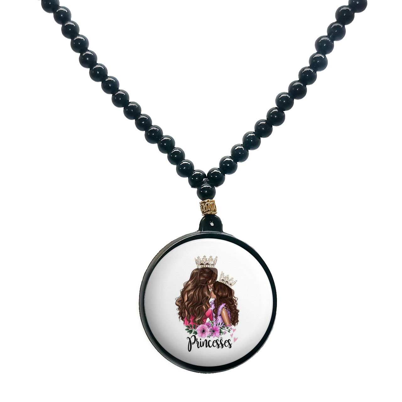 گردنبند پرمانه طرح دخترونه کد pmd.4453 مدل دو طرفه