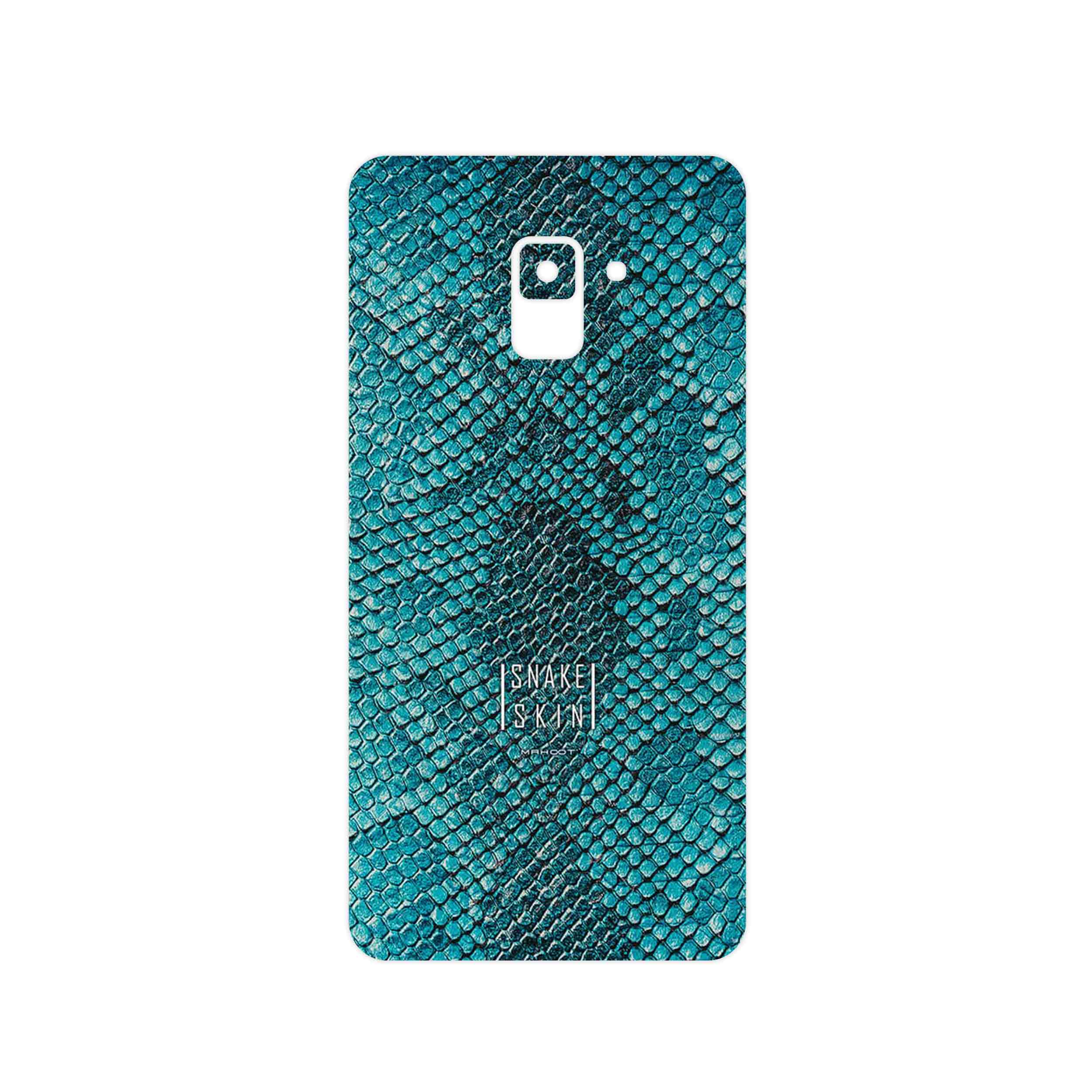 برچسب پوششی ماهوت مدل Blue Snake Skin مناسب برای گوشی موبایل سامسونگ Galaxy A8 Plus 2018