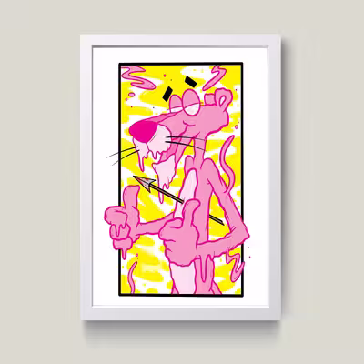 تابلو مدل دکوراتیو پلنگ صورتی pink panter کد G8-39