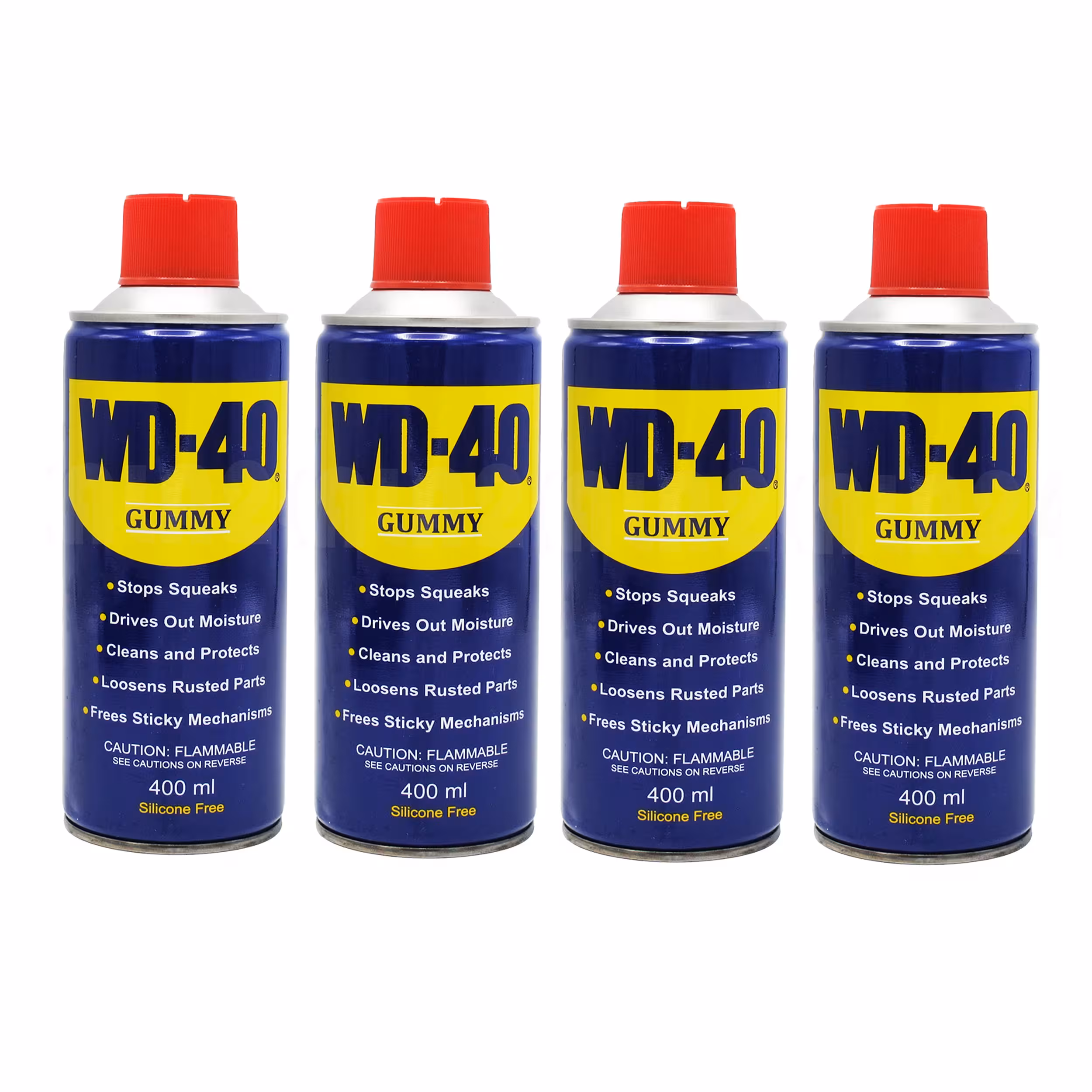 اسپری روان کننده گامی مدل WD-40 حجم 400 میلی لیتر مجموعه 4 عددی