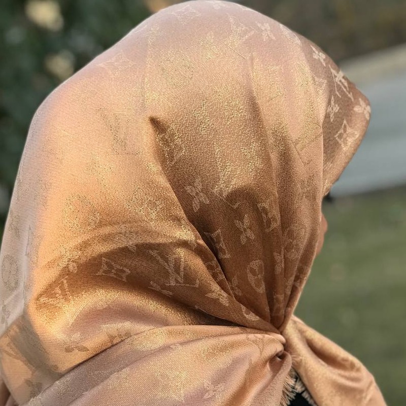 روسری نخ ابریشم لمه دار وارداتی