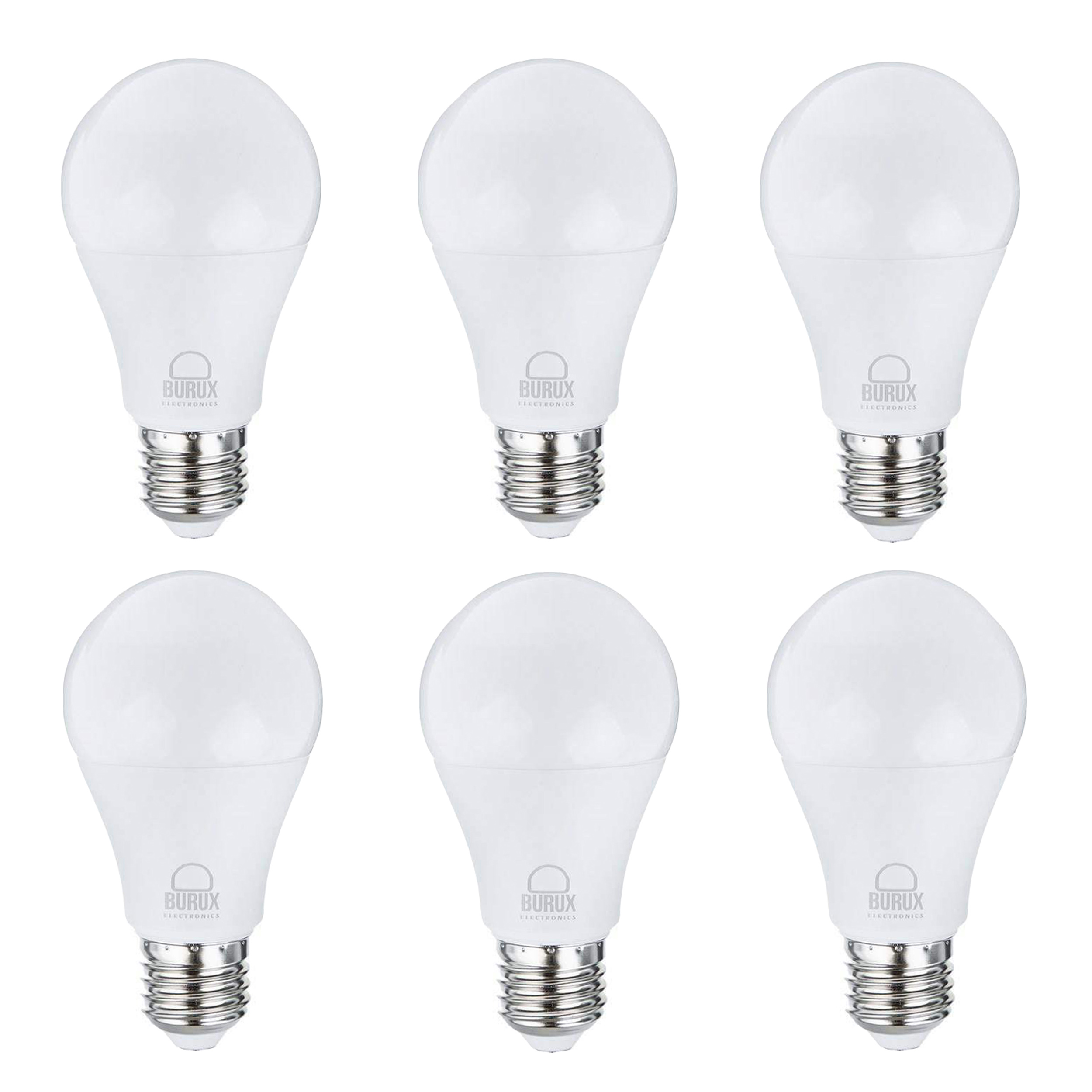 لامپ ال ای دی 10 وات بروکس مدل A60 پایه E27 بسته 6 عددی