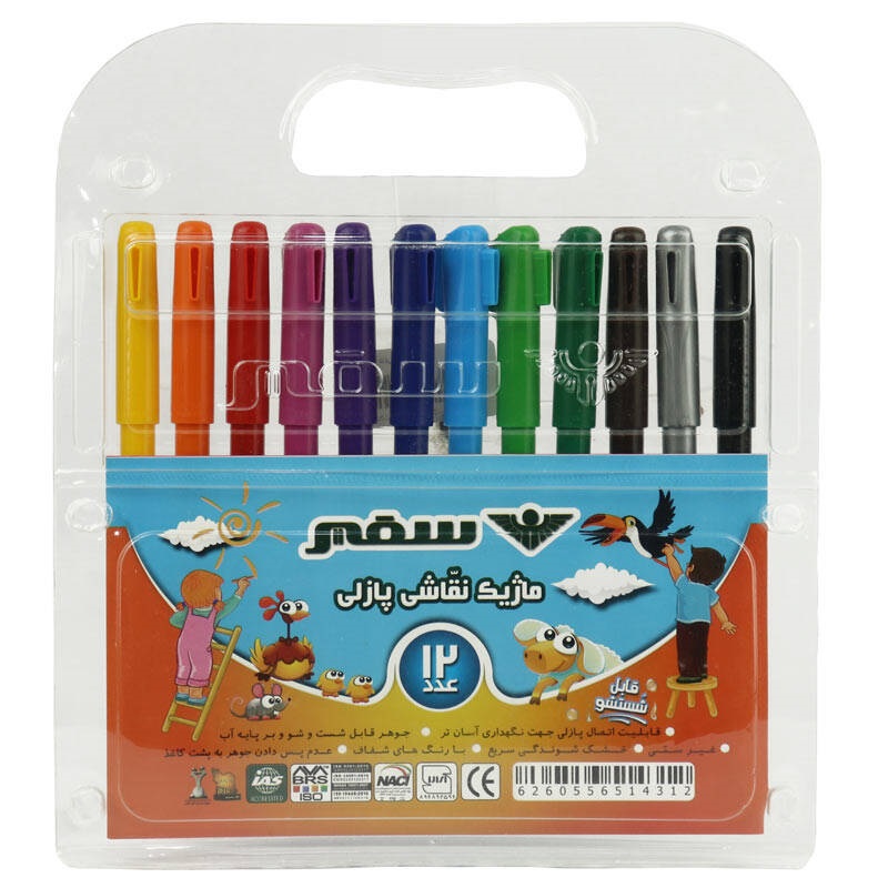 ماژیک نقاشی 12 رنگ سفیر Safir