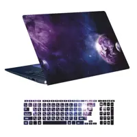 استیکر لپ تاپ توییجین و موییجین طرح Space کد 111 مناسب برای لپ تاپ 15.6 اینچ به همراه برچسب حروف فارسی کیبورد 