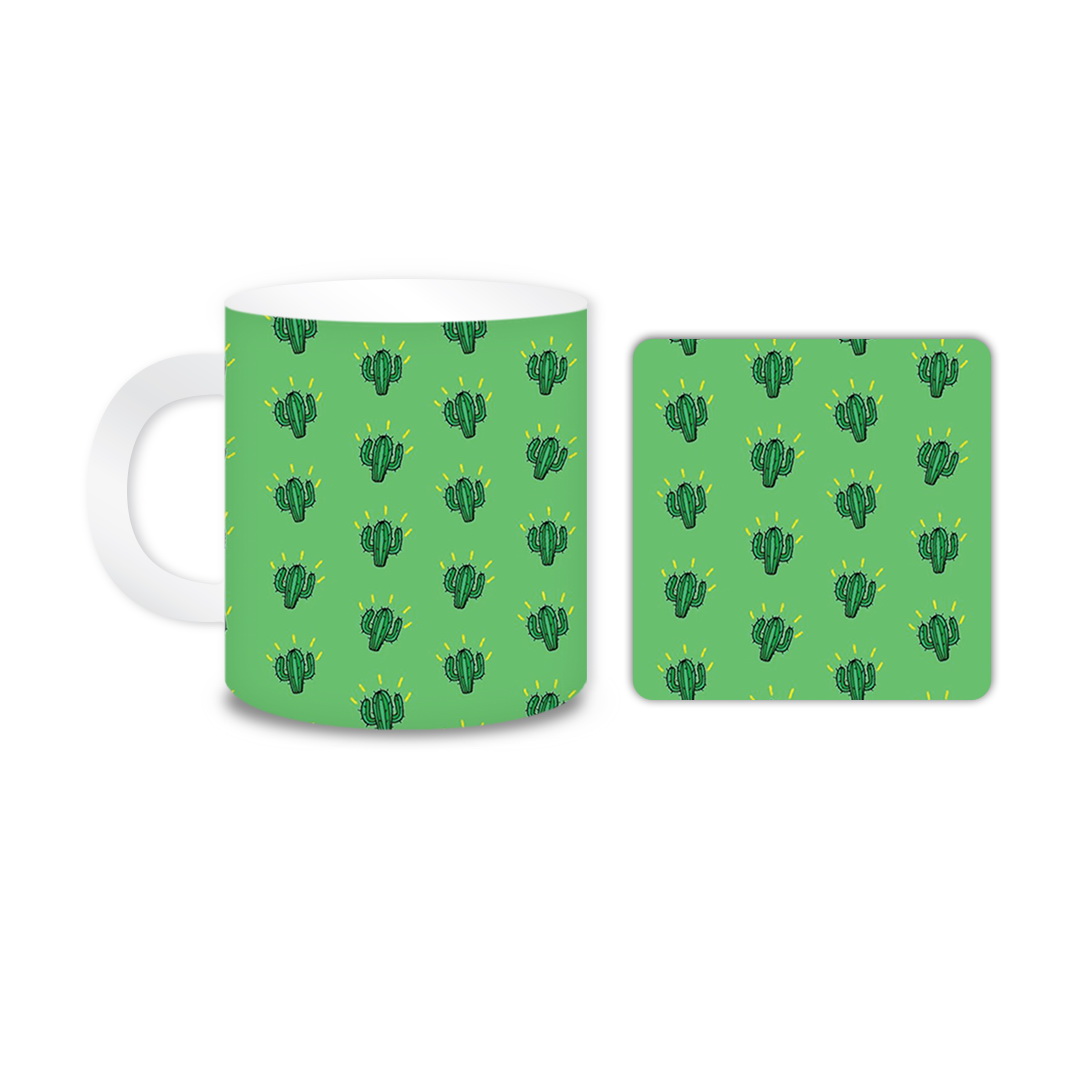 ماگ مدل کاکتوس کد 142 به همراه زیر لیوانی