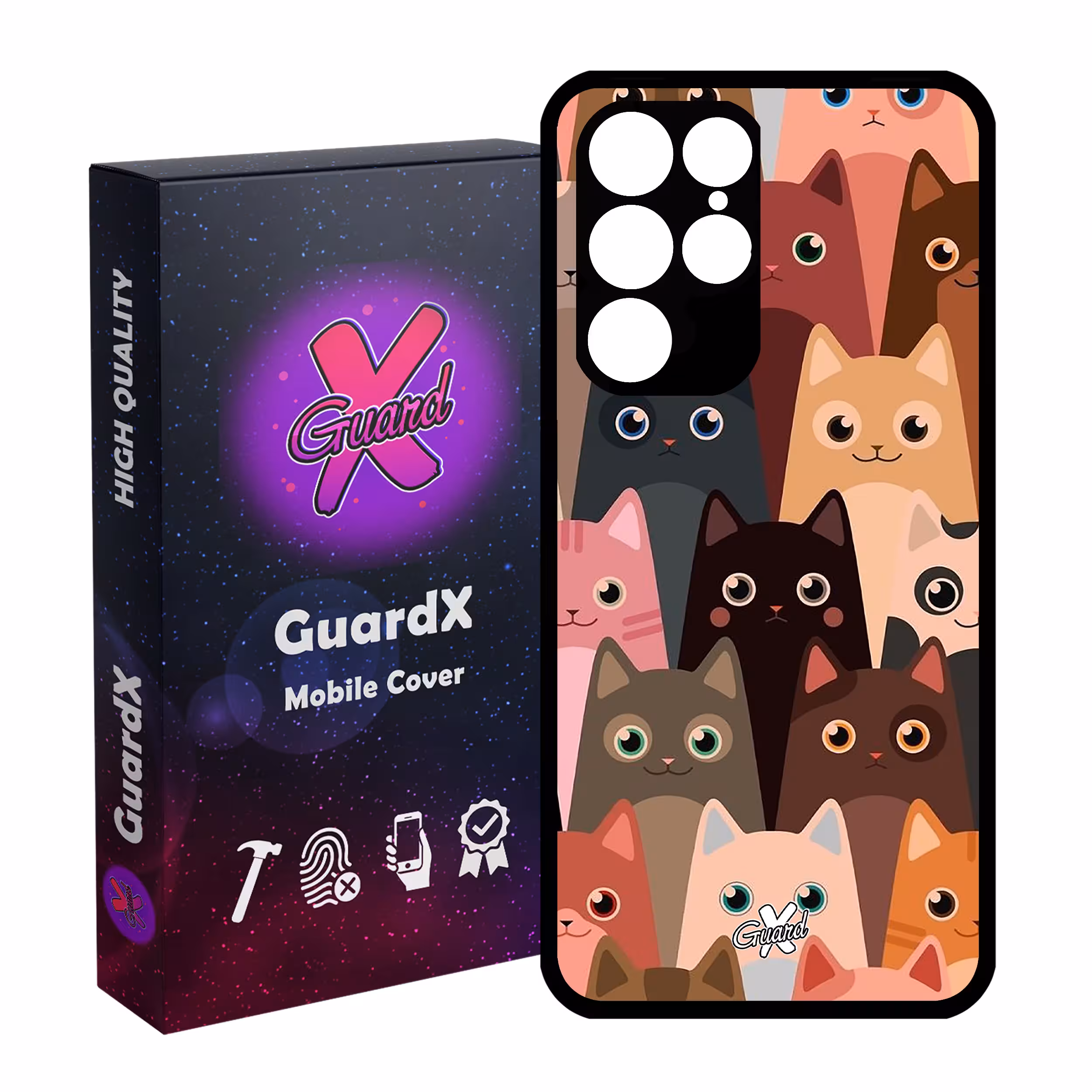 کاور گارد ایکس طرح Cat مدل Glass10067 مناسب برای گوشی موبایل سامسونگ Galaxy S22 Ultra