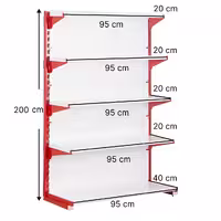 خرید و قیمت قفسه سوپری‌ خودایست 5 طبقه 95x20 ارتفاع 200 - قفسه‌بندی وکیلی