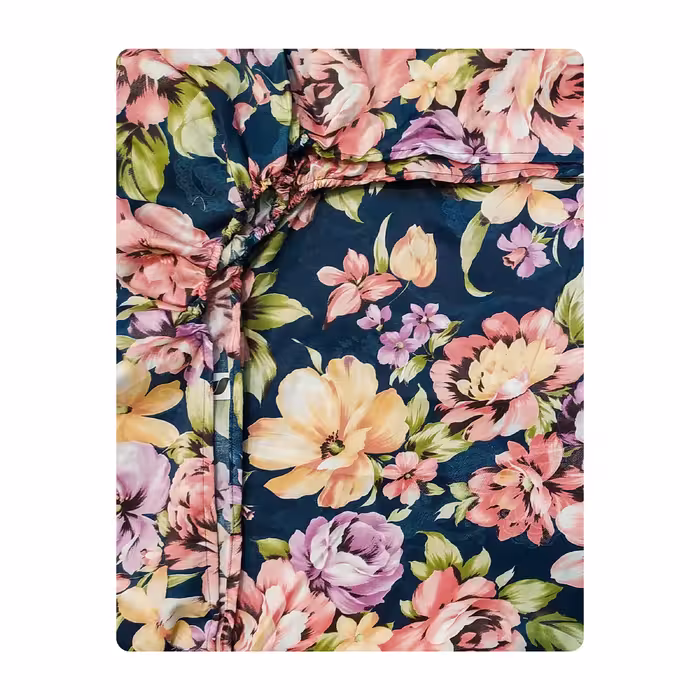 ملحفه آدنو مدل گلباران کد IR120 دونفره سایز 180x200 سانتی متر