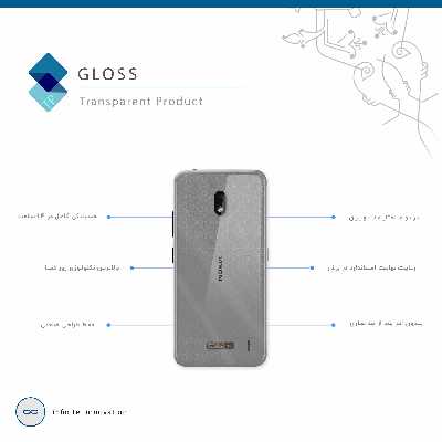 برچسب پوششی ماهوت مدل Gloss Transparent مناسب برای گوشی موبایل نوکیا 2.2