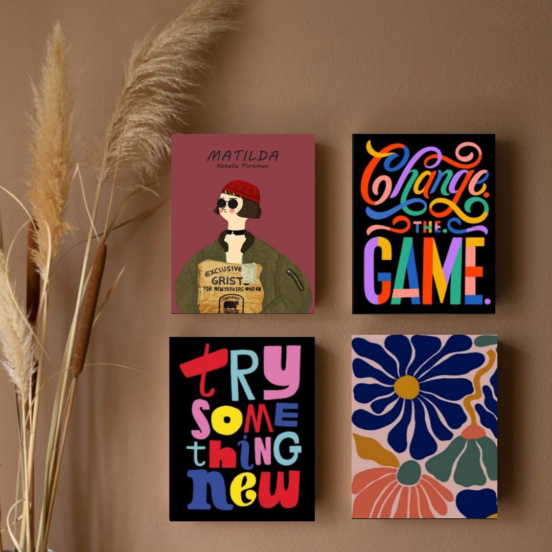 تابلو شاسی گلاک طرح تایپوگرافی و فیلم کد FMO126 بسته چهارعددی