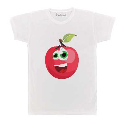 تی شرت آستین کوتاه  بچگانه پرمانه طرح میوه های بامزه کد pmt.7169